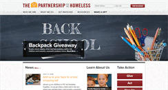 Desktop Screenshot of partnershipforthehomeless.org