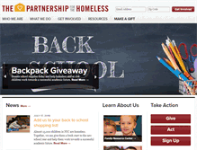 Tablet Screenshot of partnershipforthehomeless.org